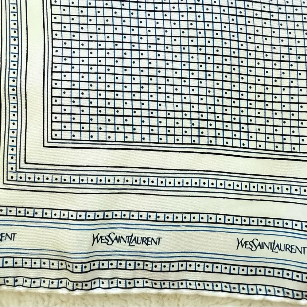 Yves Saint Laurent silk square scarf Authentic